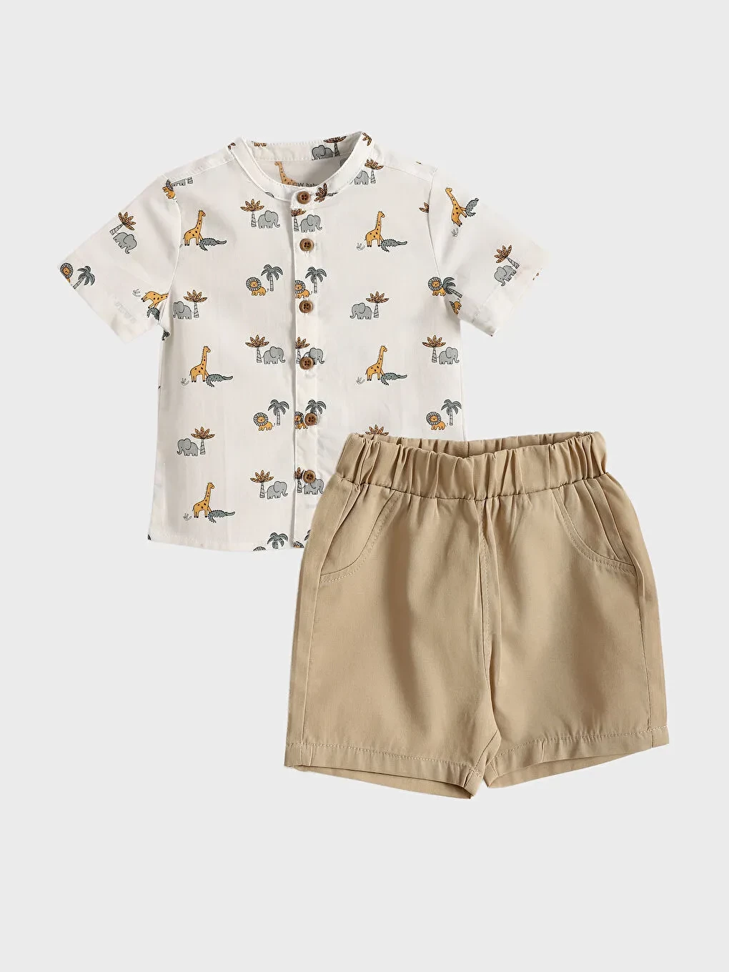 LCW baby Elephant Print Baby Boys' Shirt And Shorts 2 Pack