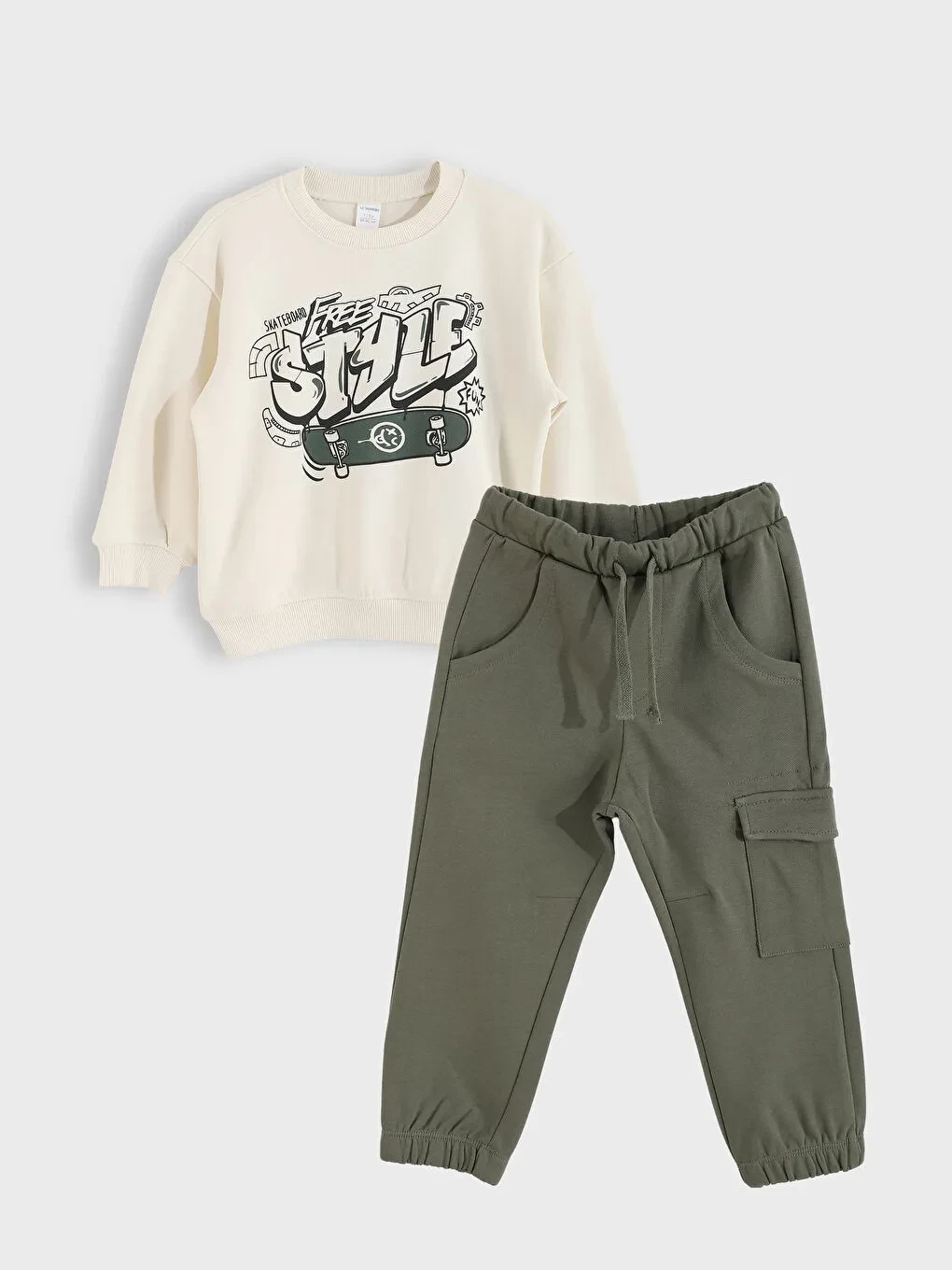 LCW Kids Printed Boys Sweatshirt And Sweatpants 2 Pack