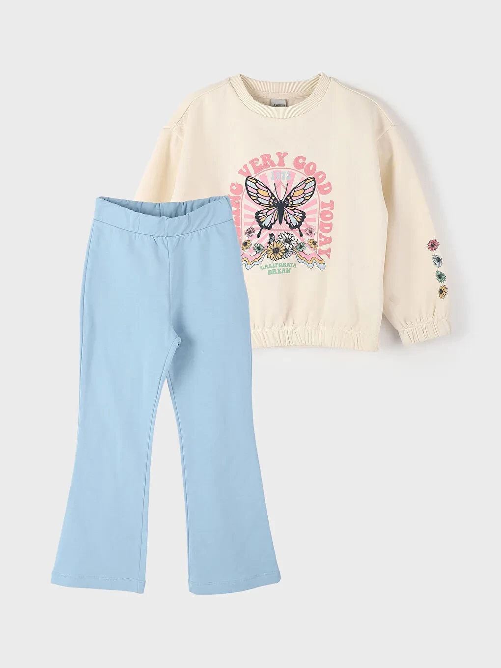 LCW Kids Crew Neck Girls' Sweatshirt And Pants