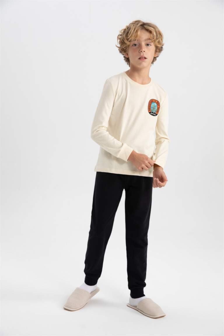 Boy Back Printed Combed Cotton Pajama Set